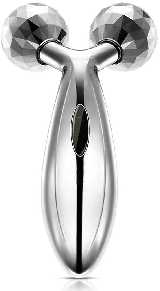 3D Face Massager Roller 360° Rotation Handheld Y-Shape Plastic Tool for