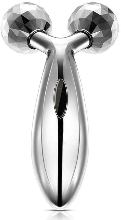 3D Face Massager Roller 360° Rotation Handheld Y-Shape Plastic Tool for