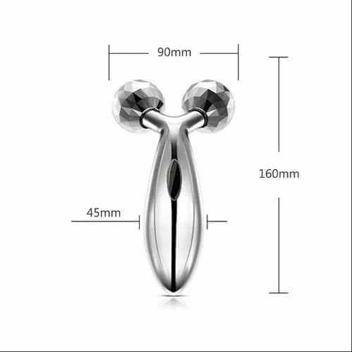 3D Face Massager Roller 360° Rotation Handheld Y-Shape Plastic Tool for