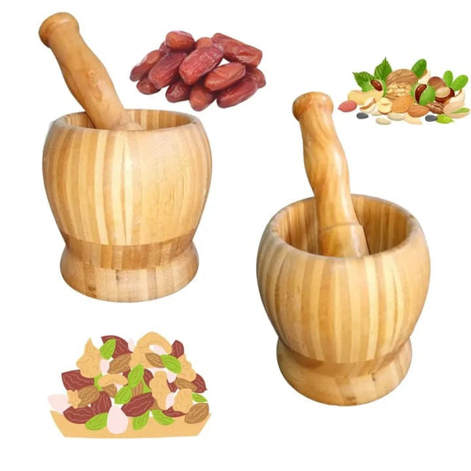 01 Set Wooden Pestle and Mortar For Crushing | Woden chattu watta