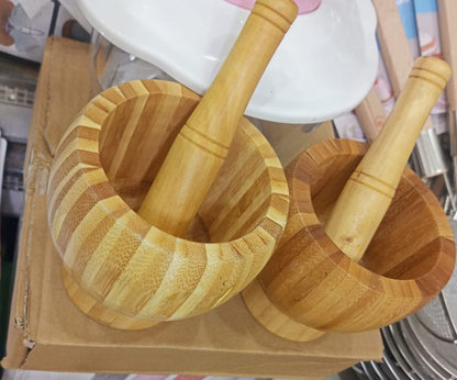 01 Set Wooden Pestle and Mortar For Crushing | Woden chattu watta