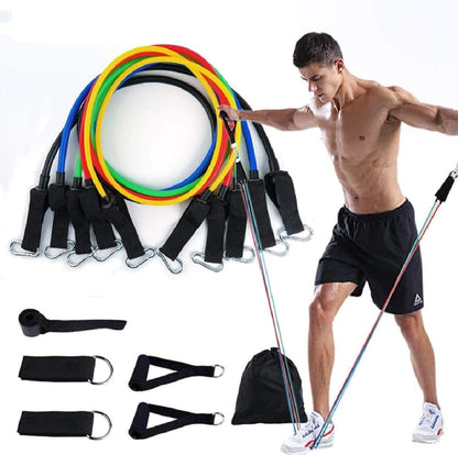 11 Piece Power Resistance Band Set Strength Training Yoga Sports Fitness Band