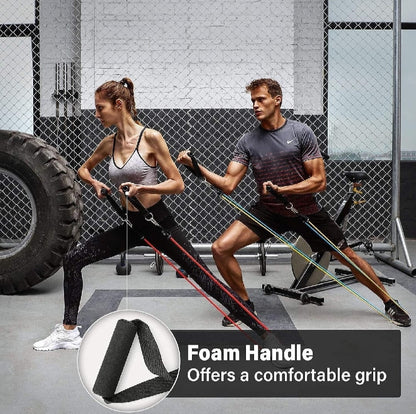 11 Piece Power Resistance Band Set Strength Training Yoga Sports Fitness Band