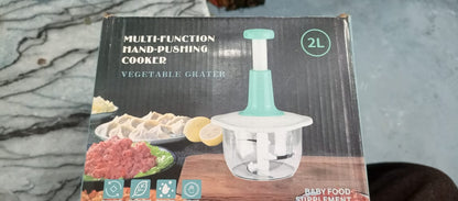 Manual Hand Push Chopper | Multi-functional Vegetable Meat Grinder, Grater, Chopper -2