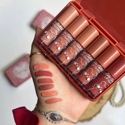 Dragon Ranee 6 colors Cartoon Set Waterproof Moisturizing Lip Glaze Set Non-fading