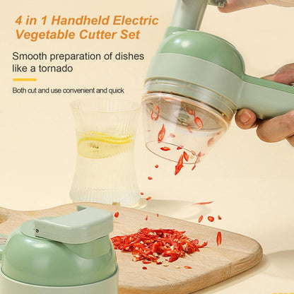 5 in 1 Handheld Hammer Electric Vegetable Cutter Set Mini Wireless Food
