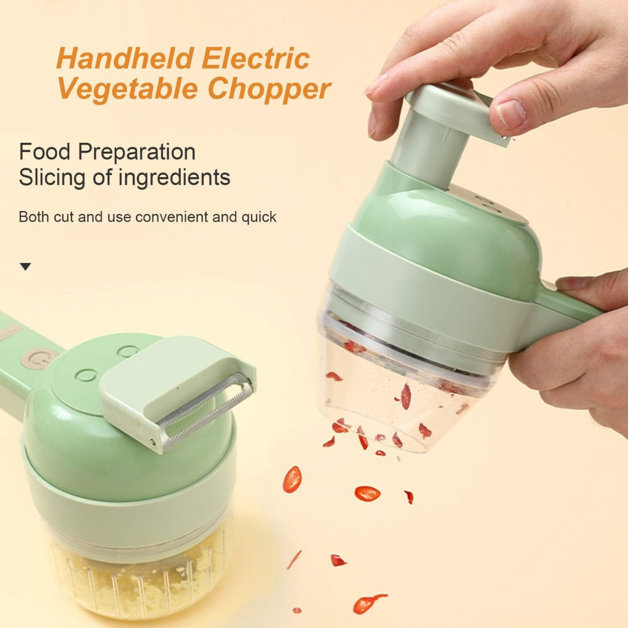 5 in 1 Handheld Hammer Electric Vegetable Cutter Set Mini Wireless Food