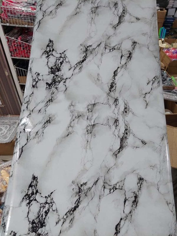 Self Adhesive White Marble Sheet Sticker For Kitchen, Cupboard, Wall Anti