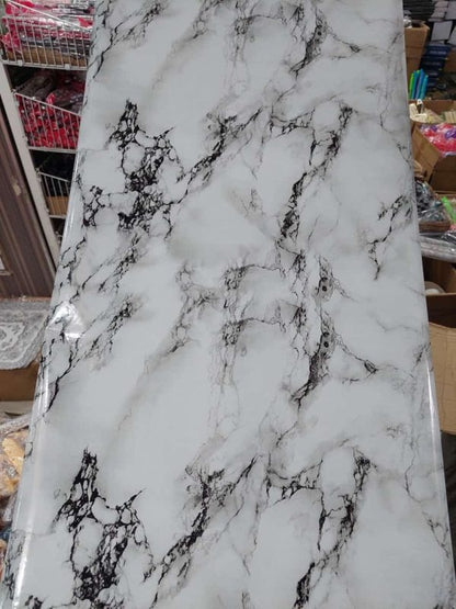 Self Adhesive White Marble Sheet Sticker For Kitchen, Cupboard, Wall Anti