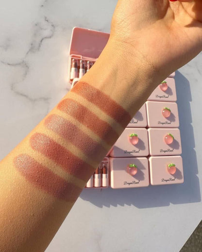 5 Pcs Dragon Ranee Peach Mini Lipstick Set | Long Lasting Makeup