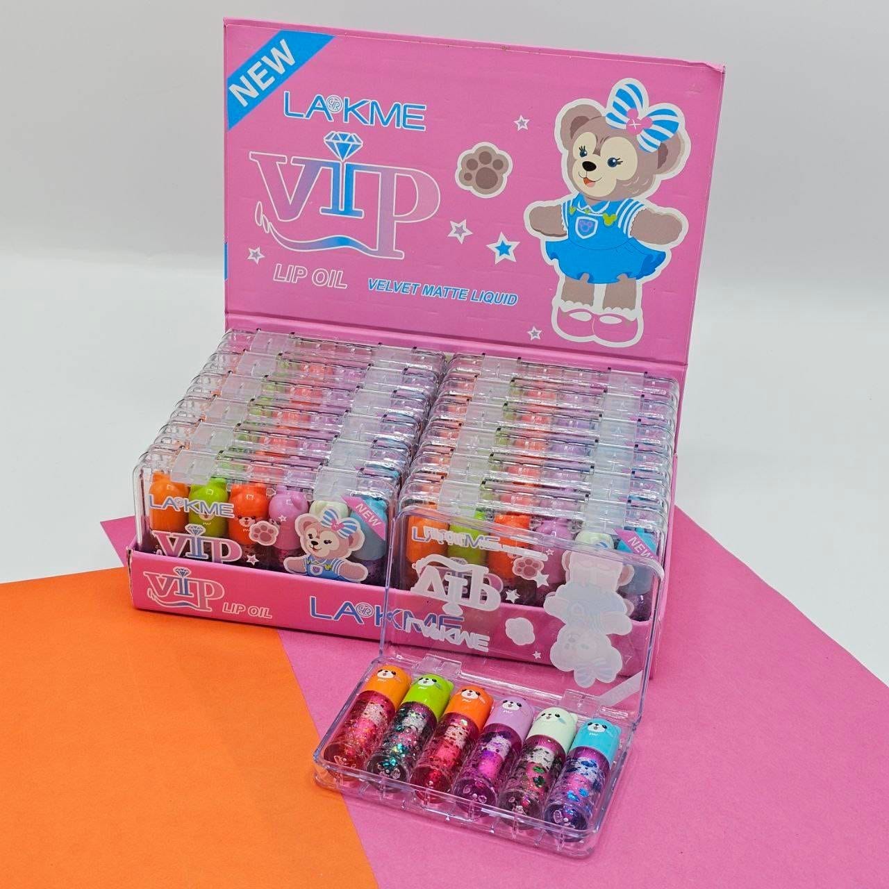 6 Pcs Cute Bear Changing Lip Gloss Set Moisturizing Magic Tint Liquid