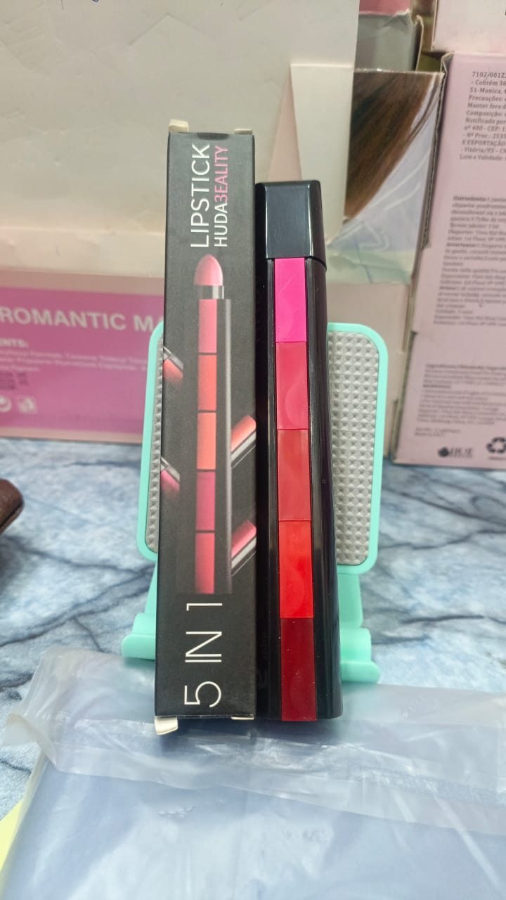 5 In 1 Huda Beauty Lipstick Nude Shades Matte lipsticks Waterproof |