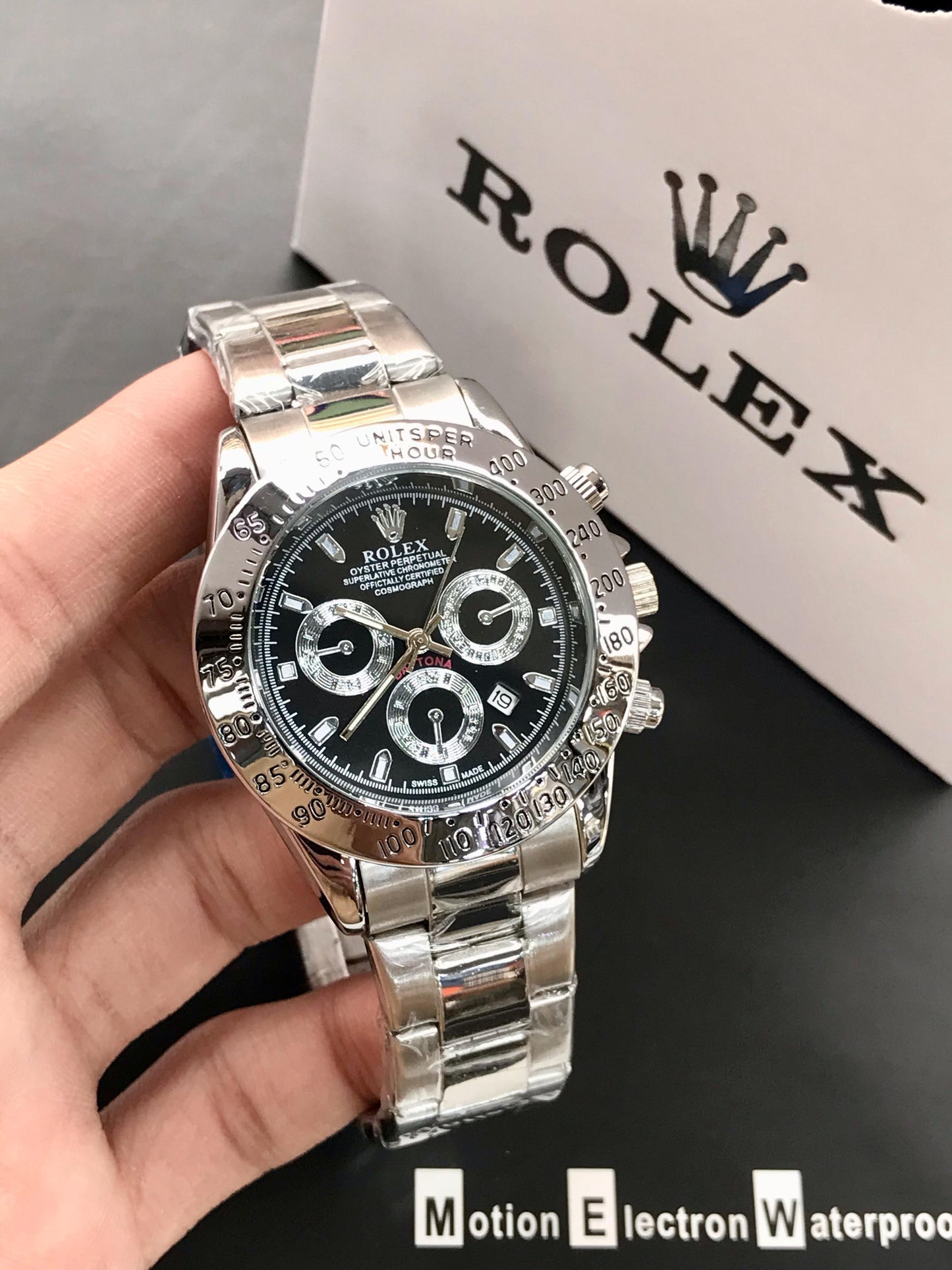 Rolex Daytona Rotating Bezel Quartz Machine | Quartz Chronograph Movement Silver Stainless