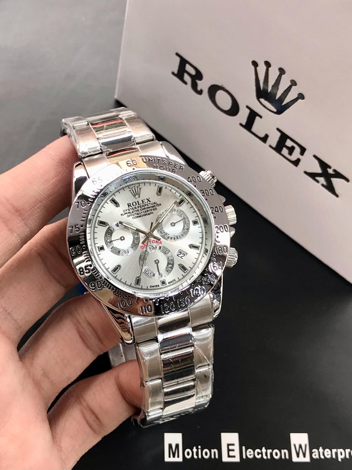 Rolex Daytona Rotating Bezel Quartz Machine | Quartz Chronograph Movement Silver Stainless