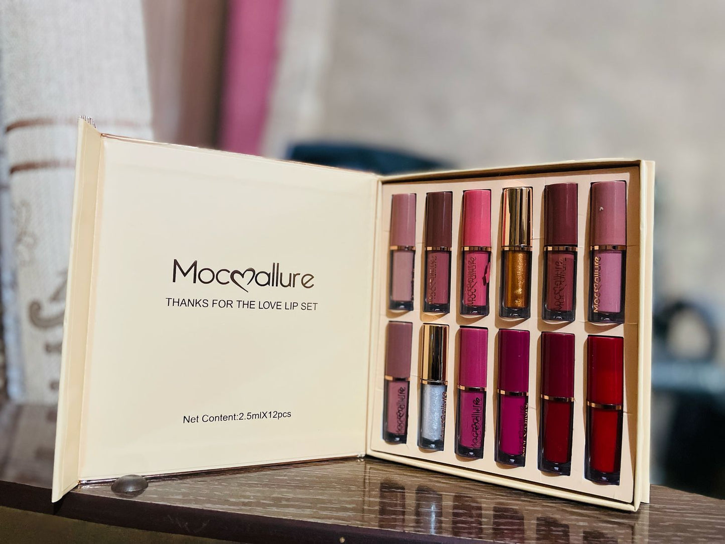 12 Pcs Mocallure Transparent Clear Lip Gloss | High Pigment Lipgloss Set