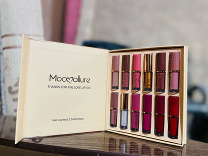 12 Pcs Mocallure Transparent Clear Lip Gloss | High Pigment Lipgloss Set