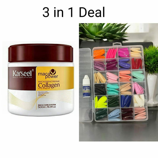 3 in 1 Deal Karseell Hair Mask Collagen Treatment Cream + Reusable