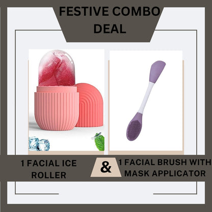 Combo Deal | Ice Roller Facial Massage | Silicone Cleansing Ice Lattice