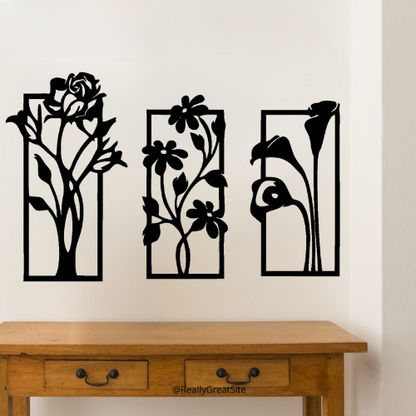 3d Flower Frame wall Art | Wooden Flower Frame wall Art