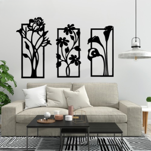 3d Flower Frame wall Art | Wooden Flower Frame wall Art