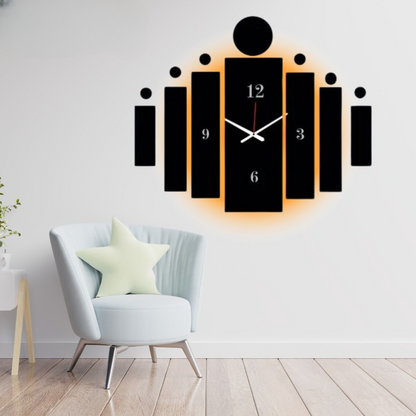 3d Tile Wall Clock | Wooden Tile Wall Clock Frame wall