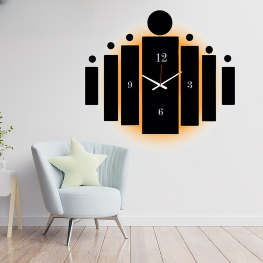 3d Tile Wall Clock | Wooden Tile Wall Clock Frame wall