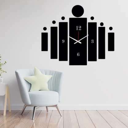 3d Tile Wall Clock | Wooden Tile Wall Clock Frame wall