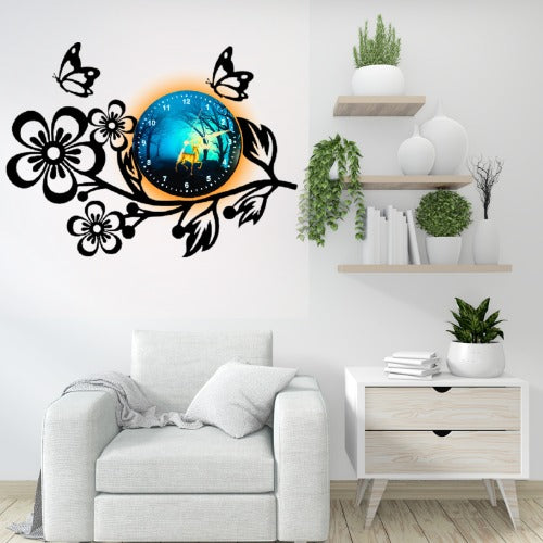 3D Wooden Flower Clock With Esthetic Dial Wall Clock | Best Quality Wall