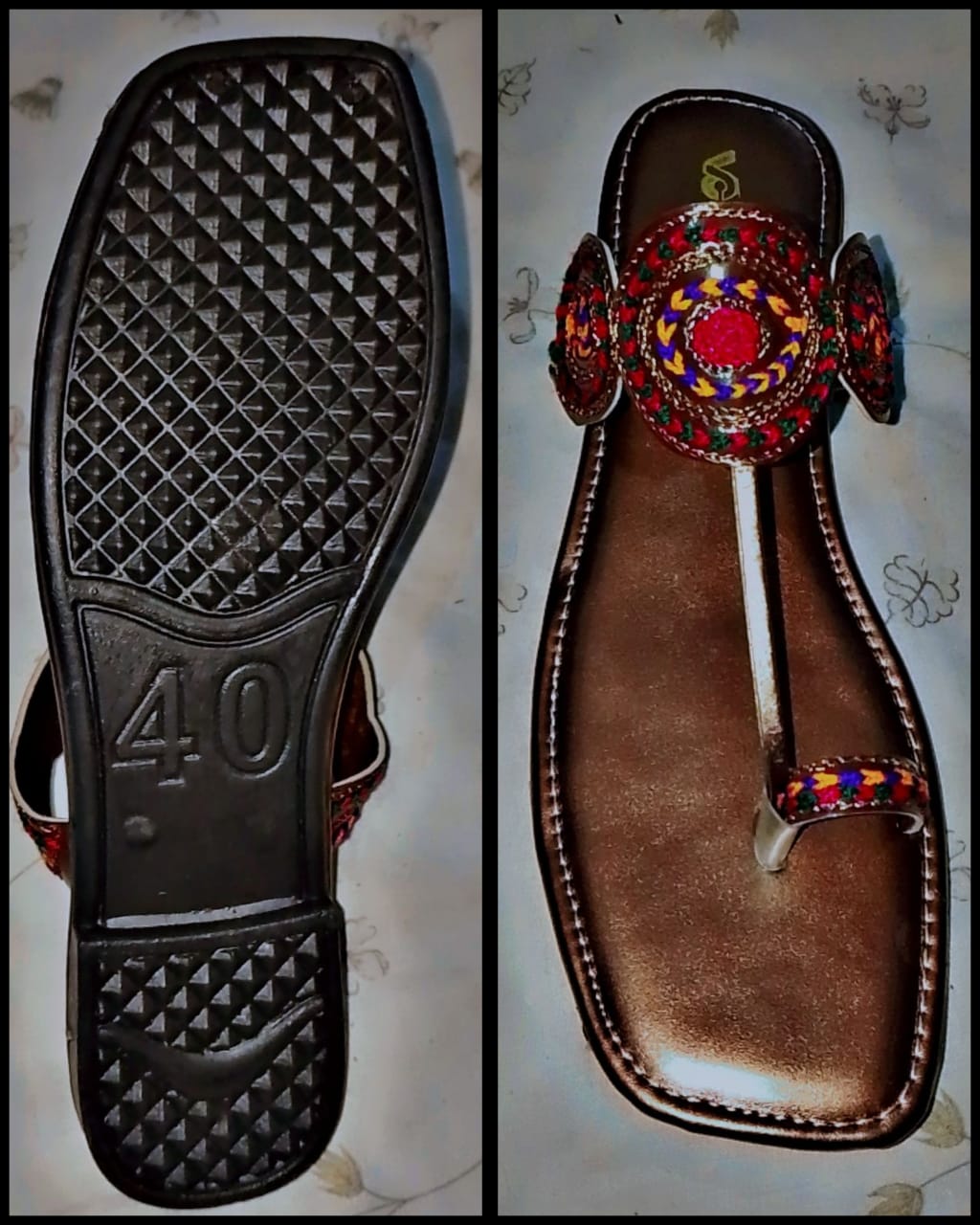 Kolhapuri Slipper Design No. 25-80 Elegant Brown Handcrafted Footwear (With Box