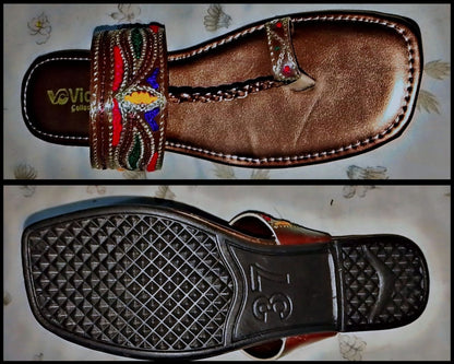 Kolhapuri Slipper Design No. 25-81 Timeless Brown Traditional Footwear (With Box