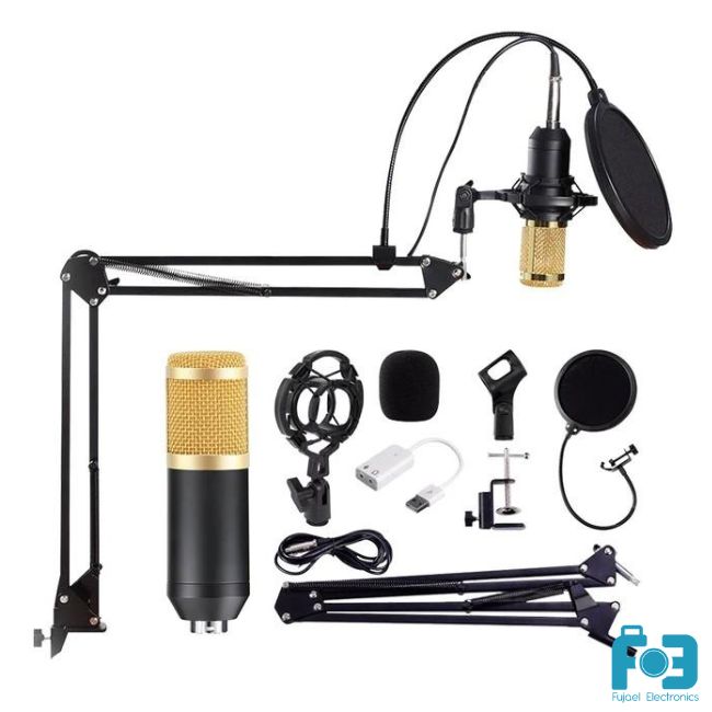 Professional Condenser Microphone - Podcast Mic Set Condenser Microphone With Rechargeable Auxiliary