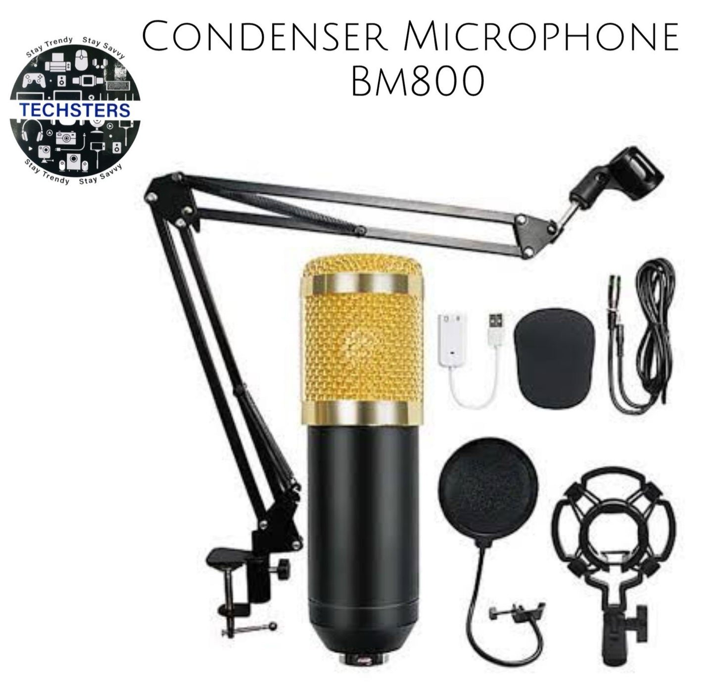 Professional Condenser Microphone - Podcast Mic Set Condenser Microphone With Rechargeable Auxiliary