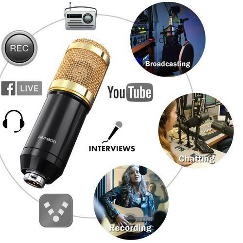 Professional Condenser Microphone - Podcast Mic Set Condenser Microphone With Rechargeable Auxiliary