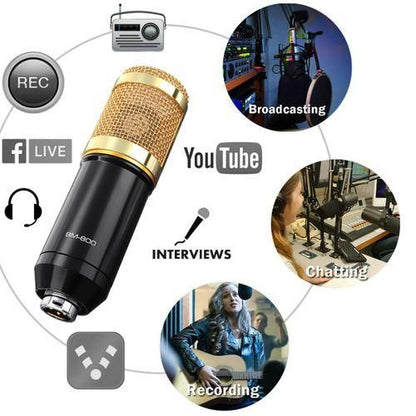 Professional Condenser Microphone - Podcast Mic Set Condenser Microphone With Rechargeable Auxiliary