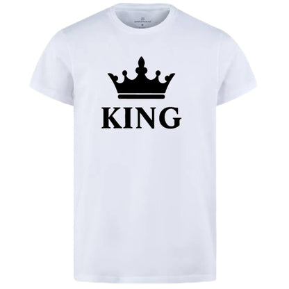 King &amp; Queen Style White T-Shirt - King &amp; Queen Design T-Shirts 