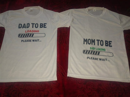 Combo Of Dad to Be &amp; Mom to Be Style White T-Shirt