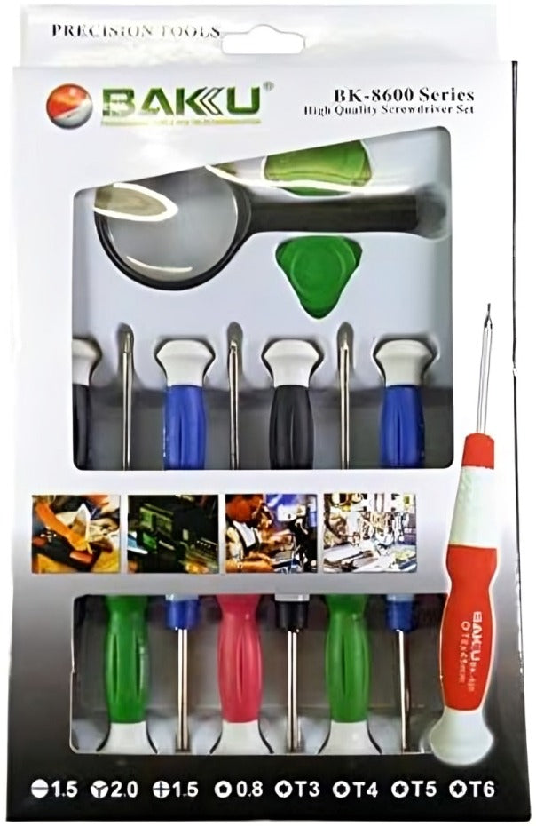 Baku 11 Pcs BK- 8600 Stainless Steel Precision Screwdriver Tool Kit Set