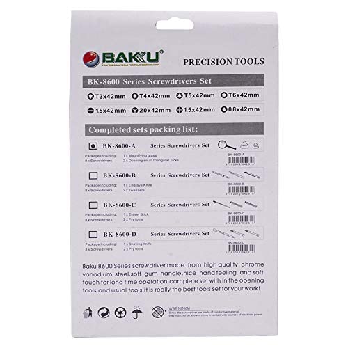 Baku 11 Pcs BK- 8600 Stainless Steel Precision Screwdriver Tool Kit Set