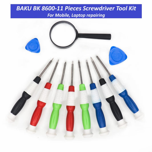 Baku 11 Pcs BK- 8600 Stainless Steel Precision Screwdriver Tool Kit Set