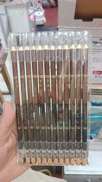 Pack Of 12 FRS Eyebrow Pencil 2 in 1 | Black &amp;