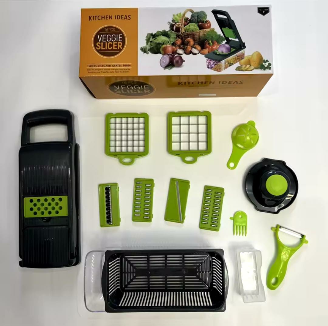 16 IN1 Mandoline Slicer Veggie Food Chopper Vegetable Cutter Tomato Carrot Grater