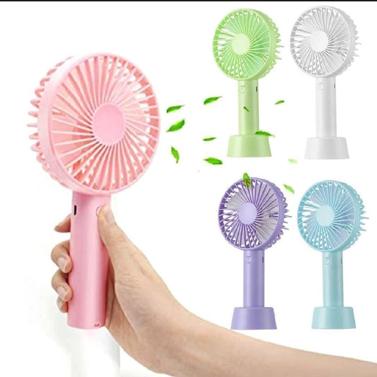Portable USB Rechargeable Fan | Handheld 3 Speed Strong Wind Electric Small