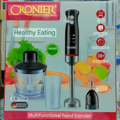CRONIER Professional 4-in-1 Hand Blender Set | Chopper, Blender, Coffee &amp; Egg