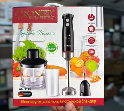 CRONIER Professional 4-in-1 Hand Blender Set | Chopper, Blender, Coffee &amp; Egg