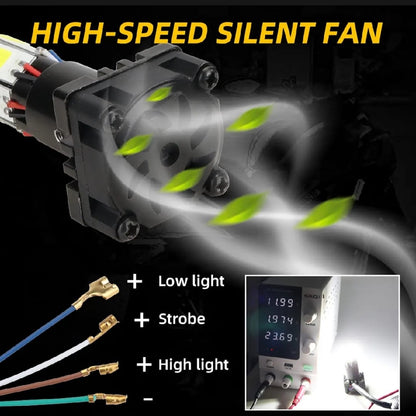 M6 LED Universal Headlight with Fan for All Bikes | universal fitting