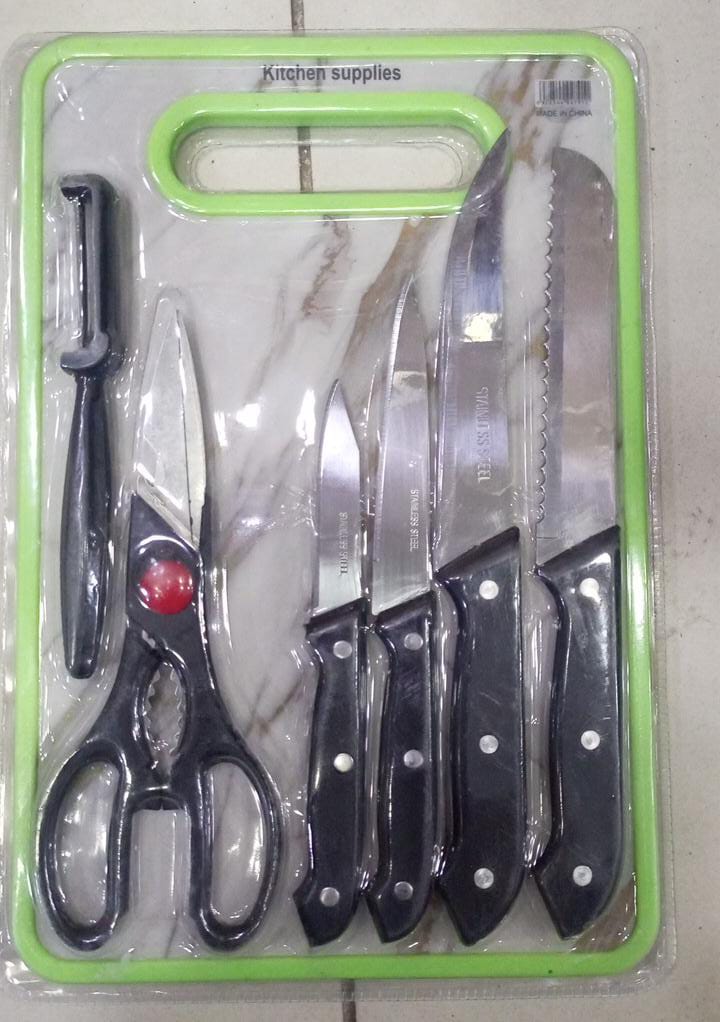 6 in 1 Stainless Steel Knives Set For meat, bread, fruits, and