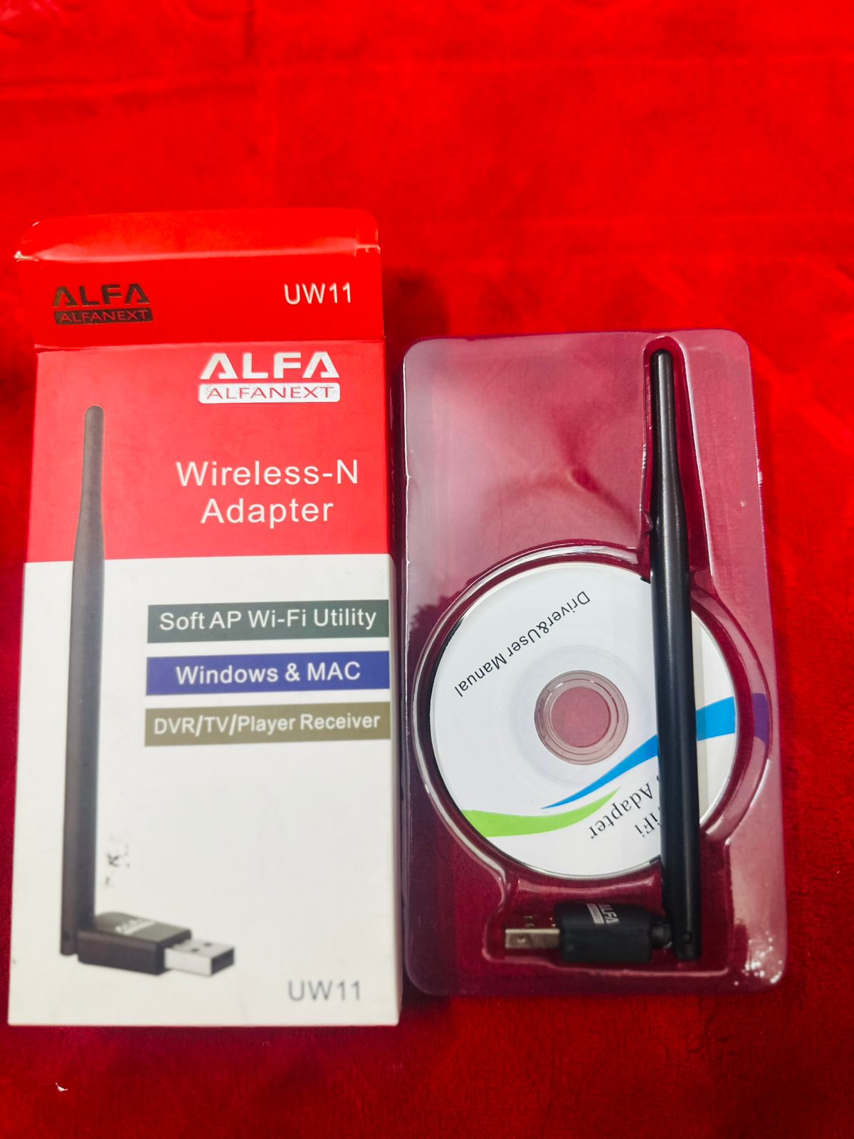 UW11 Alfa Net Wireless-N USB WiFi Adapter with Antenna | 2.4GHz 150/300Mbps