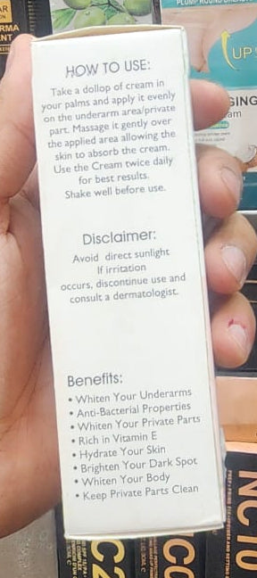 Organa Touch Fresh &amp; Natural Underarm Whitening Cream Private Glow ( Advanced