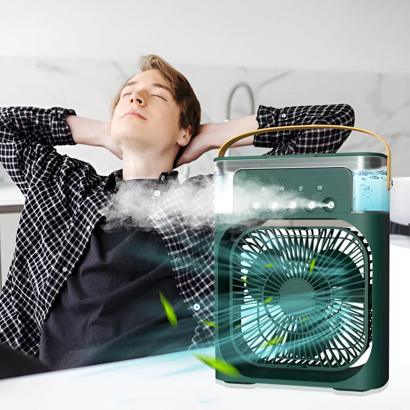 Portable Air Conditioner Fan USB Electric Fan with LED Night Light, Fine