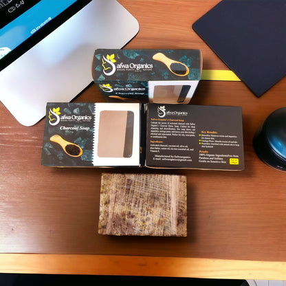 Safwa Organics Charcoal Soap Deep Clean Detox Bar Organic Handmade